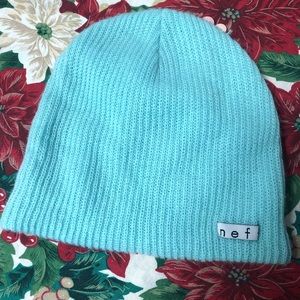 SOLD mint green/blue Neff brand beanie hat